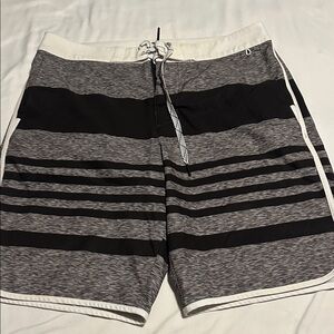 American Eagle Outfitters Black and Gray Board Shorts